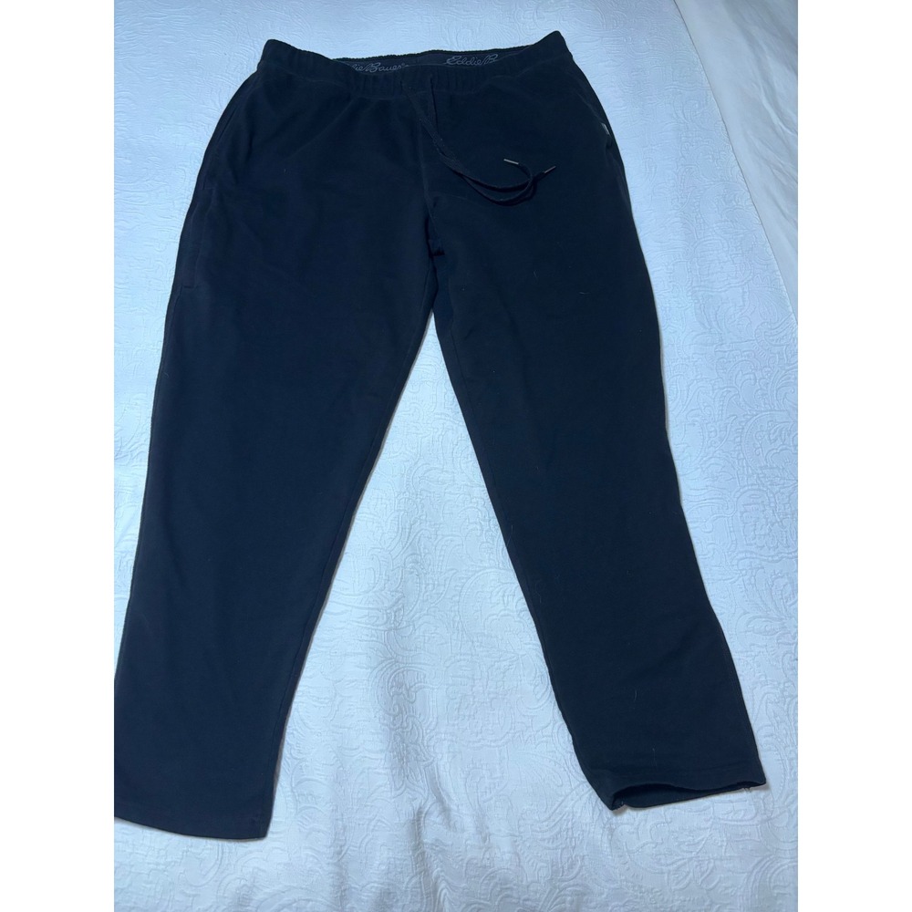 Eddie Bauer Mens XL Black Sleepwear Lounge Pants Drawstring Joggers Pockets